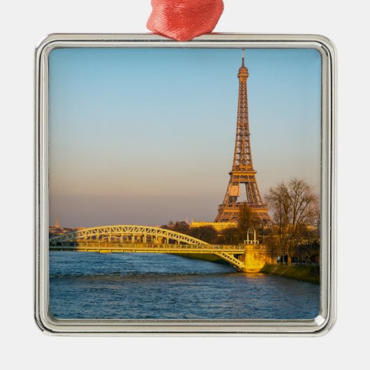 Sunset on Eiffel tower and Pont Rouelle - Paris Metalen Ornament (Voorkant)