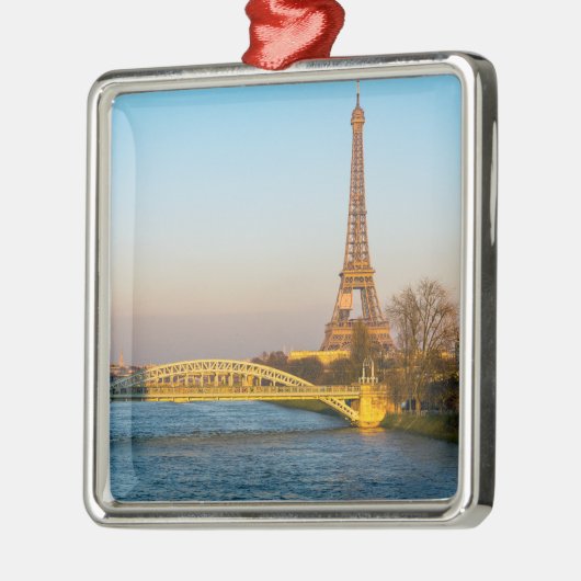 Sunset on Eiffel tower and Pont Rouelle - Paris Metalen Ornament (Links)