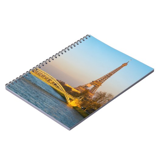 Sunset on Eiffel tower and Pont Rouelle - Paris Notitieboek (Linkerzijde)