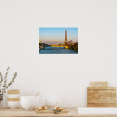 Sunset on Eiffel tower and Pont Rouelle - Paris Poster (Keuken)