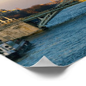 Sunset on Eiffel tower and Pont Rouelle - Paris Poster (Hoek)