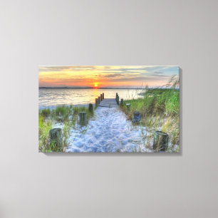 Sunset on Fenwick Island Canvas Afdruk