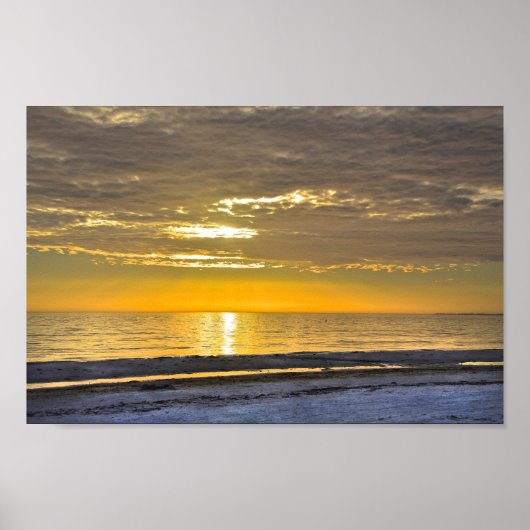 Sunset on Fort Myers Beach, Florida Poster (Voorkant)
