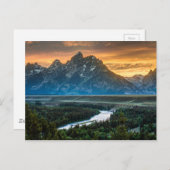 Sunset on Grand Teton and Snake River Briefkaart (Voorkant / Achterkant)