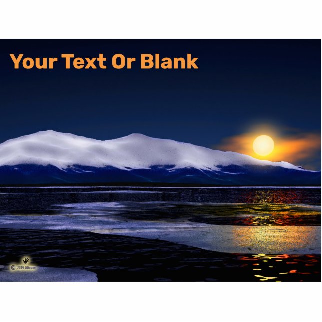 Sunset on Ice Staand Fotobeeldje (Voorkant)