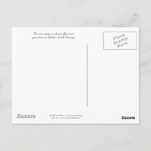 Sunset on Inside Passage Briefkaart (Achterkant)