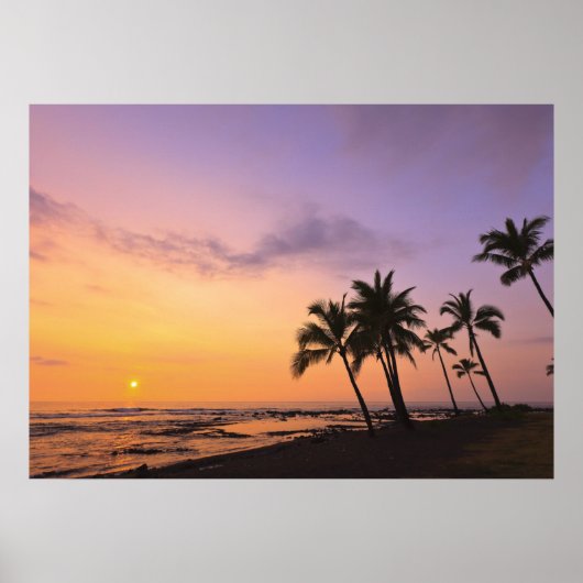 Sunset on Kahaluu Bay in Kona, Hawaii 2 Poster (Voorkant)