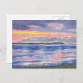 Sunset on Kelleys Island Waterverf Briefkaart (Voorkant / Achterkant)