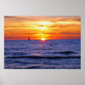 Sunset on Lake Michigan 2 Poster (Voorkant)