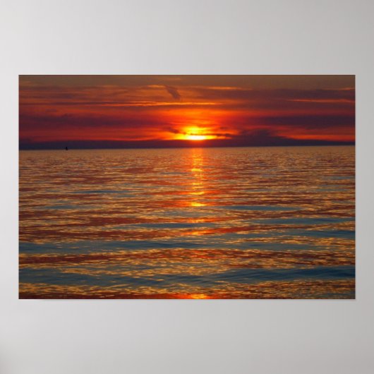 Sunset on Lake Michigan 4 Poster (Voorkant)
