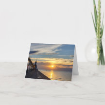 Sunset on Lake Michigan Blank Note Card