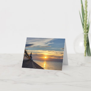 Sunset on Lake Michigan Blank Note Card Kaart