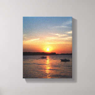 Sunset on Lake Okoboji, Iowa Canvas Afdruk