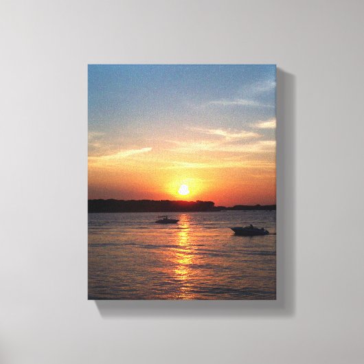 Sunset on Lake Okoboji, Iowa Canvas Afdruk (Voorkant)