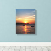 Sunset on Lake Okoboji, Iowa Canvas Afdruk (Insitu (Houten vloer))