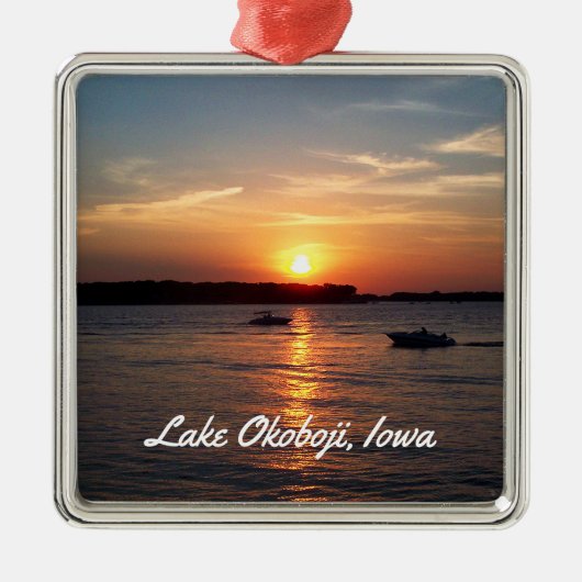 Sunset on Lake Okoboji, Iowa Metalen Ornament (Voorkant)