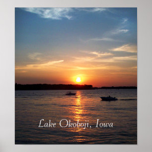 Sunset on Lake Okoboji, Iowa Poster