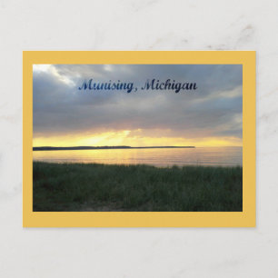 Sunset on Lake Superior in Munising, Michigan Briefkaart
