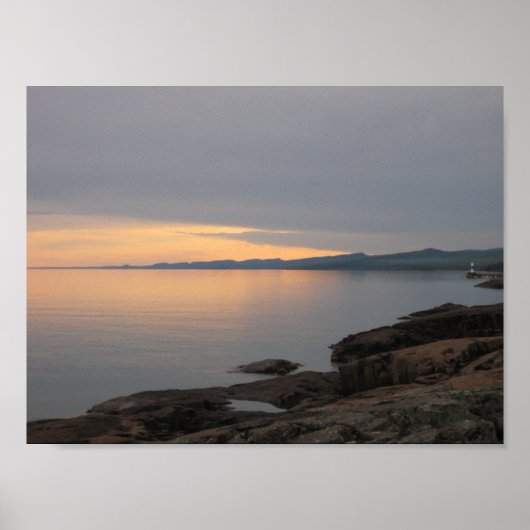 Sunset on Lake Superior Poster (Voorkant)
