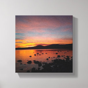 Sunset on Lake Tahoe Canvas Afdruk