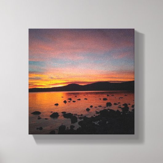 Sunset on Lake Tahoe Canvas Afdruk (Voorkant)