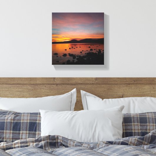 Sunset on Lake Tahoe Canvas Afdruk (Insitu (Slaapkamer))