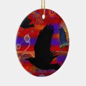 Sunset on Lake Wendouree Australian Aboriginal Art Keramisch Ornament (Rechts)