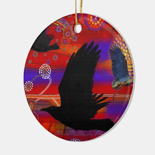 Sunset on Lake Wendouree Australian Aboriginal Art Keramisch Ornament (Links)