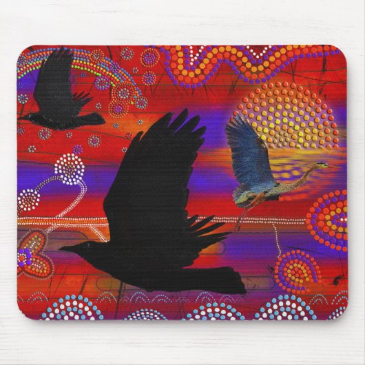 Sunset on Lake Wendouree Australian Aboriginal Art Muismat (Voorkant)