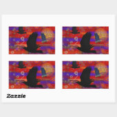 Sunset on Lake Wendouree Australian Aboriginal Art Rechthoekige Sticker (Vel)