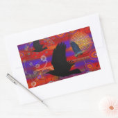 Sunset on Lake Wendouree Australian Aboriginal Art Rechthoekige Sticker (Envelop)