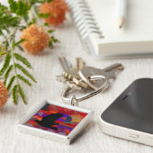 Sunset on Lake Wendouree Australian Aboriginal Art Sleutelhanger (Zijkant)