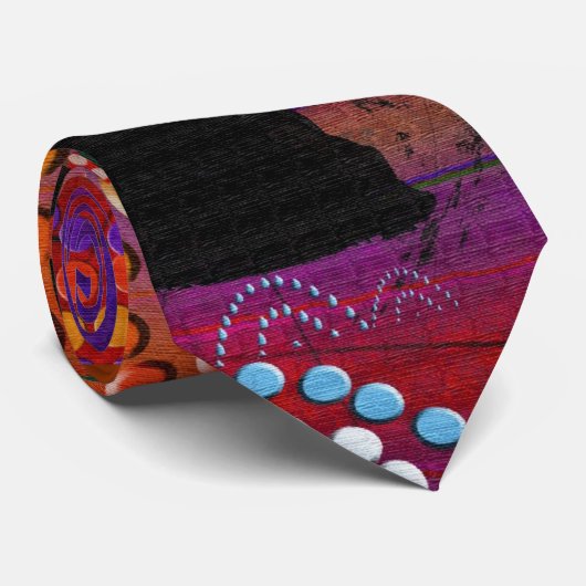 Sunset on Lake Wendouree Australian Aboriginal Art Stropdas (Opgerold)