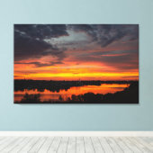 Sunset on Mainstee Lake Canvas Afdruk (Insitu (Houten vloer))