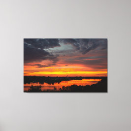 Sunset on Mainstee Lake Canvas Afdruk