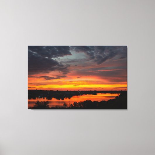 Sunset on Mainstee Lake Canvas Afdruk (Voorkant)