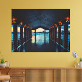 Sunset on Maldives Island | Waterdamesoord Canvas Afdruk (Insitu (Woonkamer))