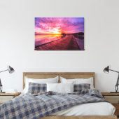 Sunset on Maldives Island | Waterdamesoord Canvas Afdruk (Insitu (Slaapkamer))