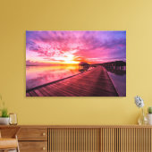 Sunset on Maldives Island | Waterdamesoord Canvas Afdruk (Insitu (Woonkamer))