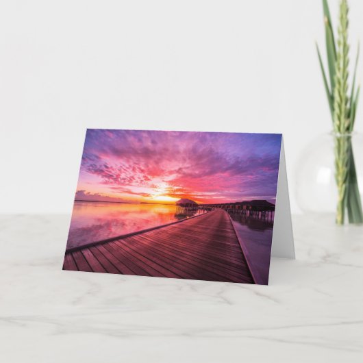 Sunset on Maldives Island | Waterdamesoord Kaart (Voorkant)