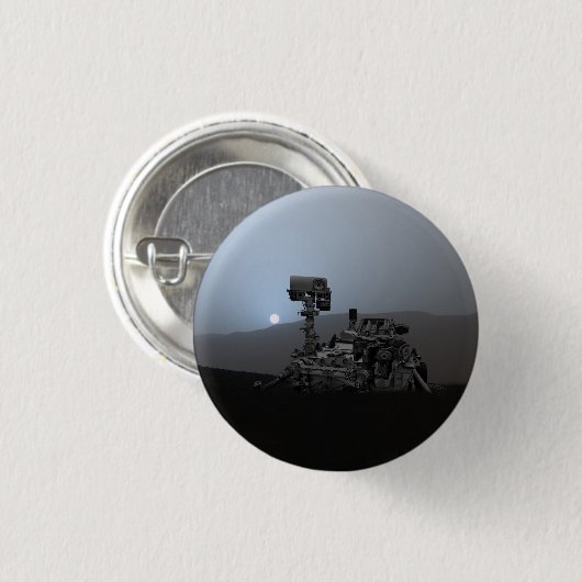 Sunset on Mars Curiosity Rover Ronde Button 3,2 Cm (Voorkant /achterkant)