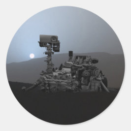 Sunset on Mars Curiosity Rover Ronde Sticker