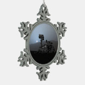 Sunset on Mars Curiosity Rover Tin Sneeuwvlok Ornament (Links)