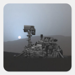 Sunset on Mars Curiosity Rover Vierkante Sticker