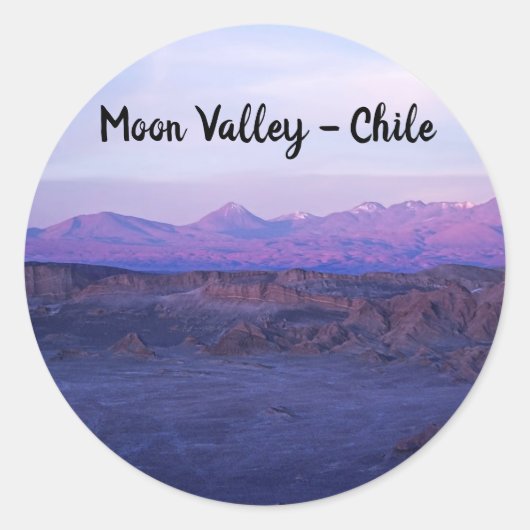 Sunset on Moon Valley - Chili Ronde Sticker (Voorkant)