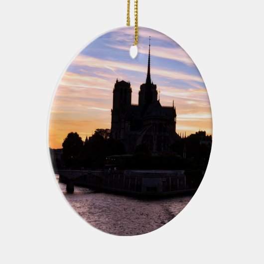 Sunset on Notre Dame de Paris - Parijs, Frankrijk Keramisch Ornament (Rechts)