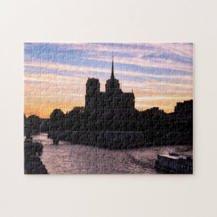 Sunset on Notre Dame de Paris - Parijs, Frankrijk Legpuzzel
