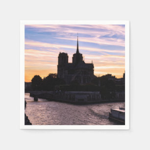Sunset on Notre Dame de Paris - Parijs, Frankrijk Servet