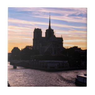 Sunset on Notre Dame de Paris - Parijs, Frankrijk Tegeltje