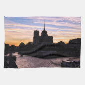 Sunset on Notre Dame de Paris - Parijs, Frankrijk Theedoek (Horizontaal)